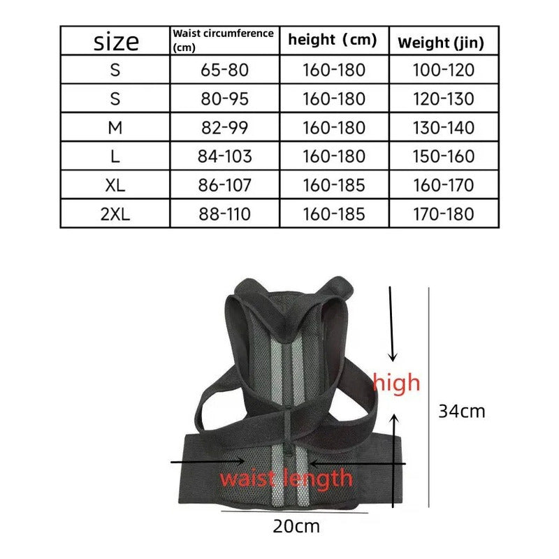 Corrector Postura Ajustable Unixes Corsé Soporte Lumbar