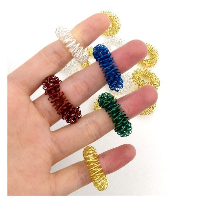 Anillo De Masaje De Acero Inoxidable Para Dedo 5 Unidades