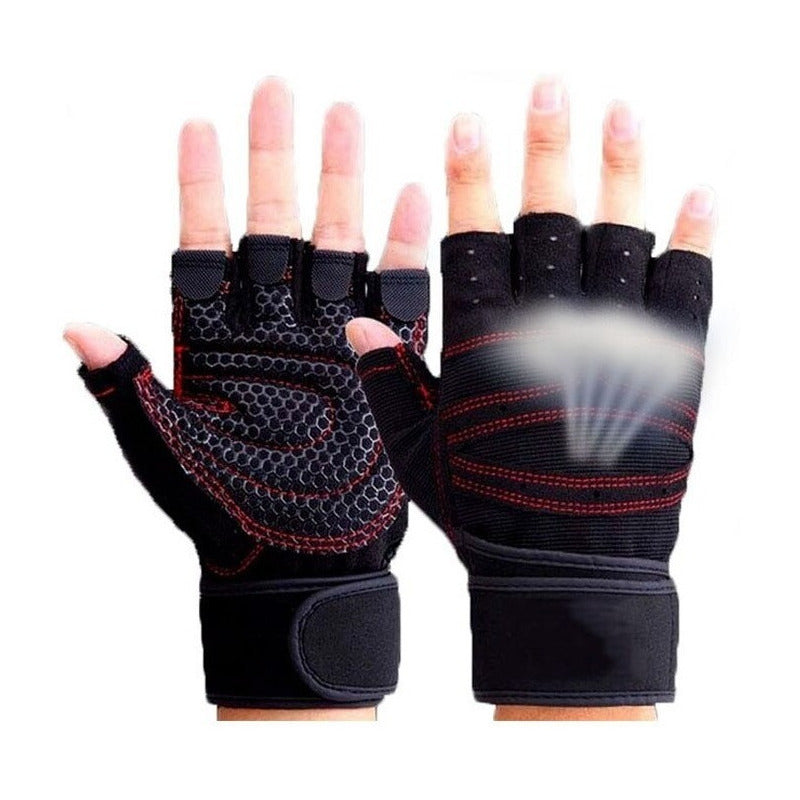 Guantes Para Pesas Gimnasio Gym Deporte Con Muñequera Unisex