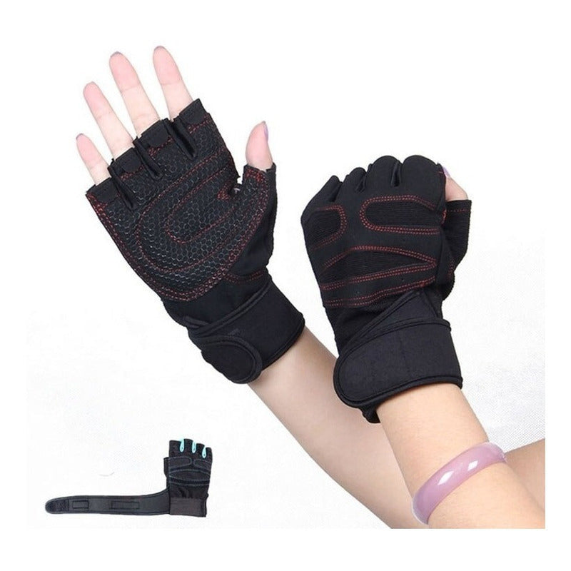 Guantes Para Pesas Gimnasio Gym Deporte Con Muñequera Unisex