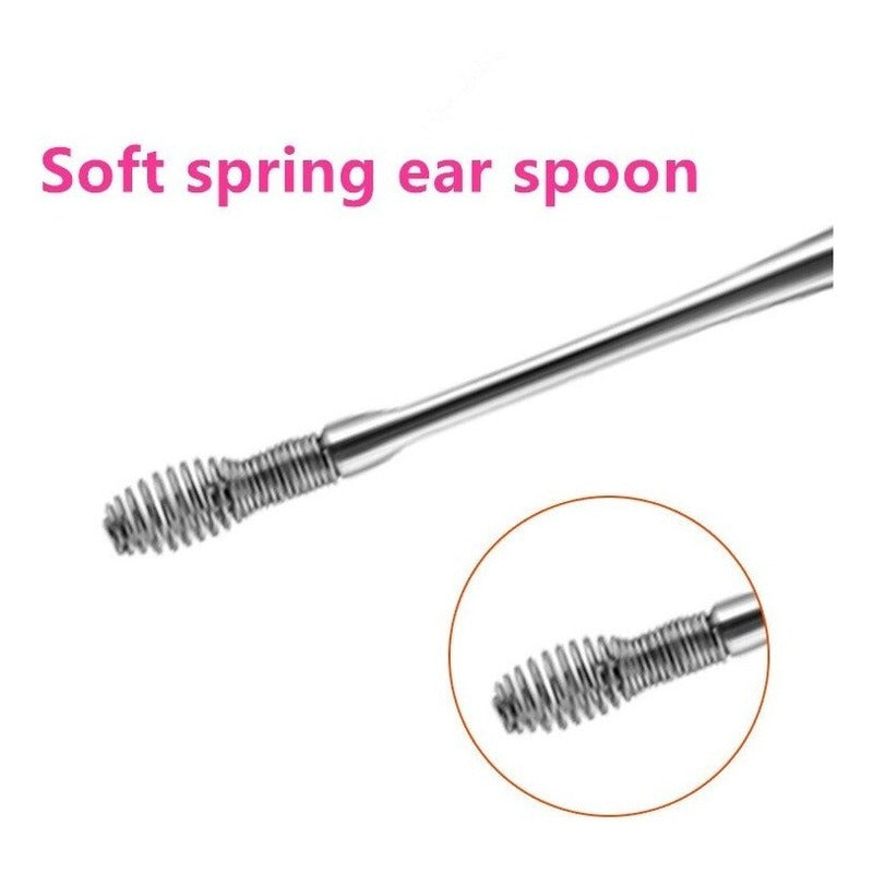 Set Limpiador Espiral Extractor Cera Oídos Cucharillas Kit
