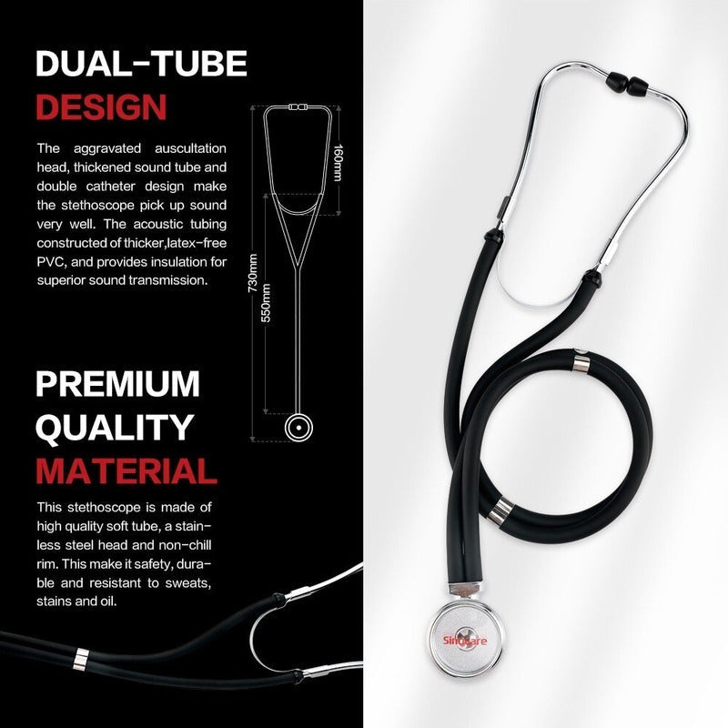 Estetoscopio Médico Profesional, Doble Cabezal