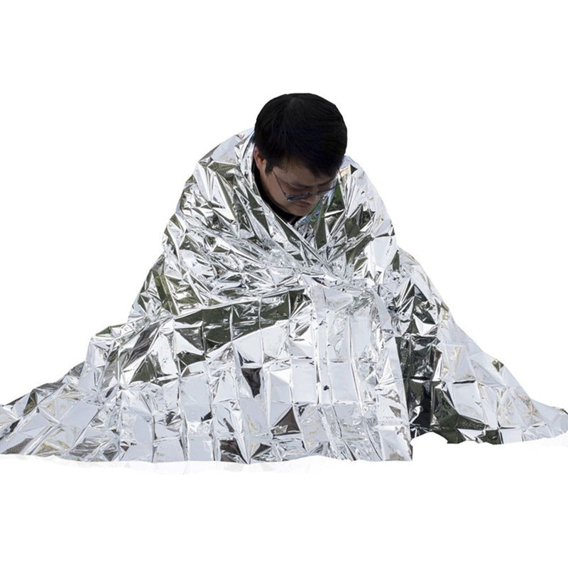 Manta Térmicas Camping Dormir Supervivencia Emergencia Plata
