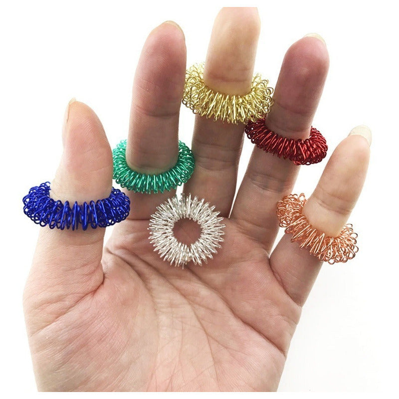 Anillo De Masaje De Acero Inoxidable Para Dedo 5 Unidades