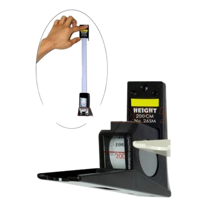 Cinta Métrica Barra De Altura, Medidor Pared Regla Negro