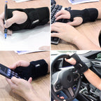 Collage de uso de férula de muñeca en escritura, teclado, celular y conducción
