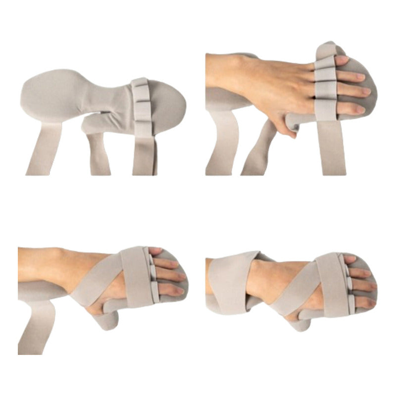 Guía visual de 4 pasos para colocar correctamente la férula muñequera