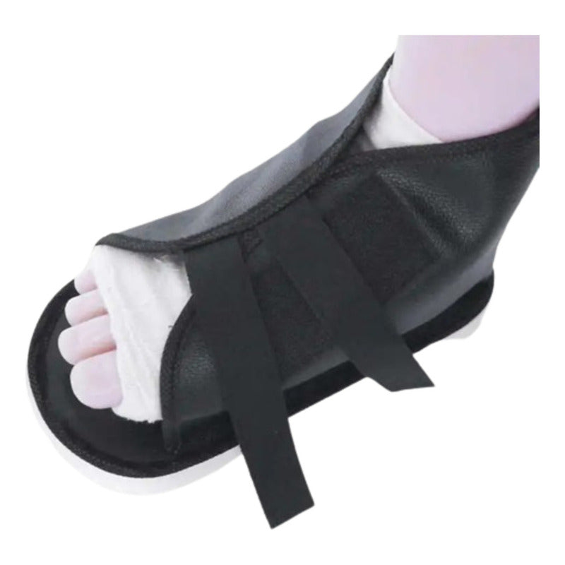 Zapato ortopédico negro perfil izquierdo recuperación