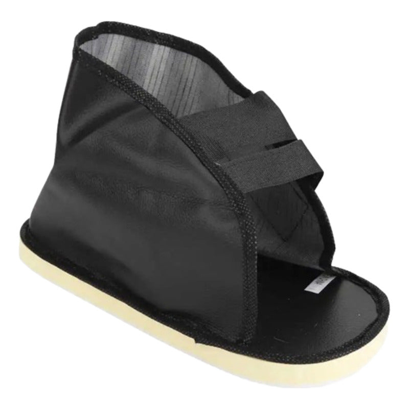 Zapato ortopédico negro perfil derecho cierre velcro