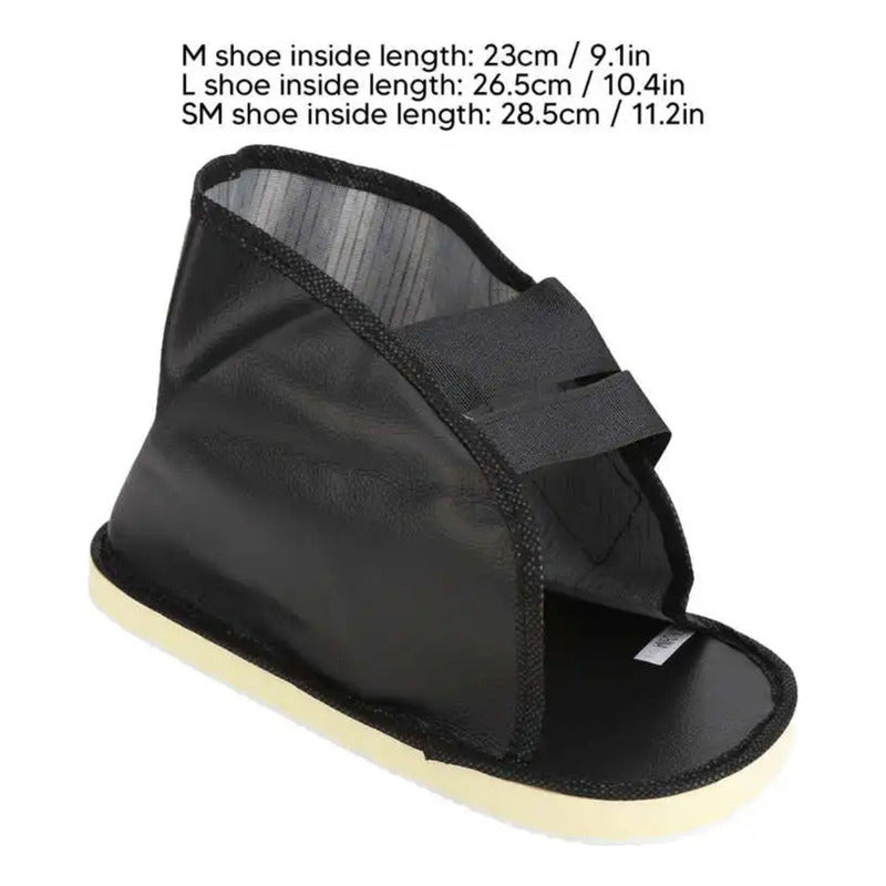 Zapato ortopédico negro vista frontal apertura amplia