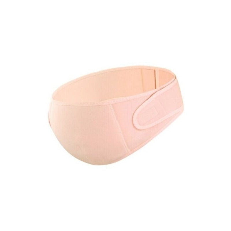 Faja de maternidad color beige, banda abdominal prenatal ajustable, vista del producto solo